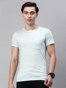 लक्स कोज़ी पुरुषों के लिए गोल गला सॉलिड हल्का नीला टी-शर्ट
