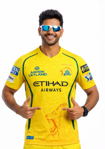 MSV Printed Men Polo Neck Yellow T-Shirt