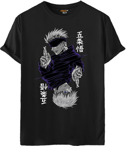 Crazy Guy Graphic Print Men Round Neck Multicolor T-Shirt