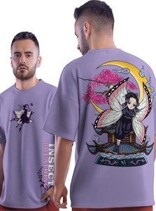 Thecrazymonk Printed, Typography Men Round Neck Purple T-Shirt