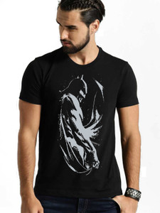 VIKCLIQUE Graphic Print Men Round Neck Black T-Shirt