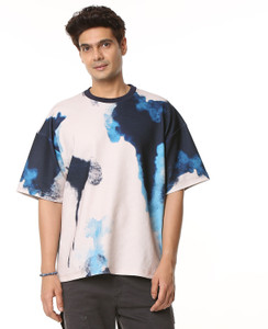Studd Muffyn Tie & Dye Men Round Neck White T-Shirt
