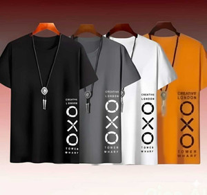 CONVENTIONAL ATTITUDE Printed, Graphic Print, Typography Men Round Neck Black, Grey, White, Orange T-Shirt