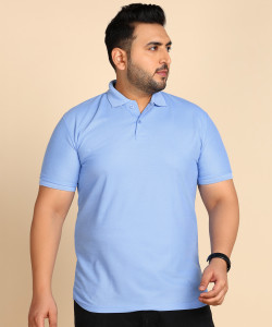 METRONAUT PLUS Solid Men Polo Neck Blue T-Shirt