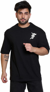 E-MAX Typography Men Round Neck Black T-Shirt