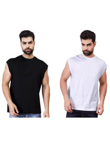 I&D Solid Men Round Neck Multicolor T-Shirt
