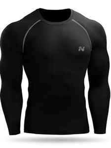 NINQ Sporty Men Round Neck Black T-Shirt