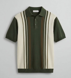 MOODY Multicolor Striped Polo Neck T-Shirt - Image 2
