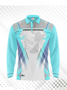 NTIFIC Printed Men Polo Neck Blue, White T-Shirt