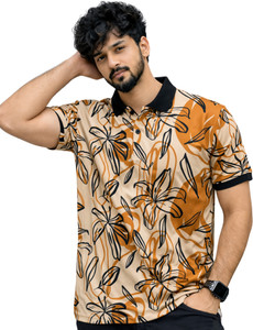 TshirtBuddy Printed Men Polo Neck Multicolor T-Shirt