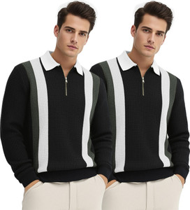 TRIPR Printed Men Polo Neck Multicolor T-Shirt