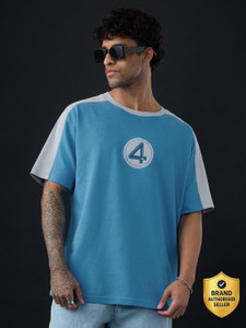 The Souled Store Embroidered Men Round Neck Blue T-Shirt - Image 6