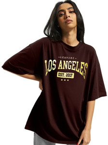 Leotude Printed Women Round Neck Brown T-Shirt