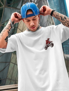 BUKKL Printed Men Round Neck White T-Shirt