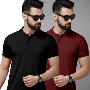 CREATIVE SPORTS Solid Men Polo Neck Multicolor T-Shirt