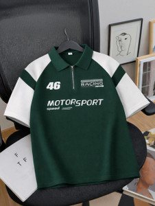 Try Men Zip Neck Green T-Shirt - Image 3