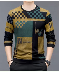 sti Printed Men Round Neck Yellow T-Shirt