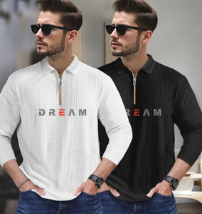 FastColors Printed Men Polo Neck Multicolor T-Shirt