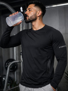 EyeBogler Black Men Henley Neck T-Shirt - Image 3