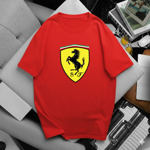 Cloroot Graphic Print Men Round Neck Red T-Shirt