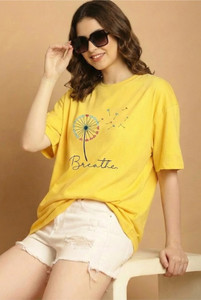 TonZon Graphic Print Women Round Neck Multicolor T-Shirt