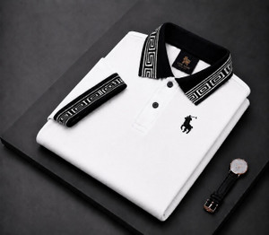 Lionlook Printed Men Polo Neck Black T-Shirt - Image 5