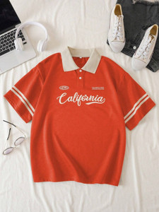 Hackmen Men's Orange Polo Neck T-Shirt - Image 5