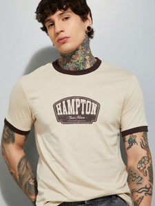 MAX Men Beige Round Neck T-Shirt - Image 6