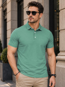 VeBNoR Solid Men Polo Neck Light Green T-Shirt