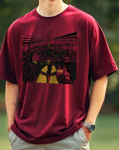 AUSK Printed Men Crew Neck Maroon T-Shirt
