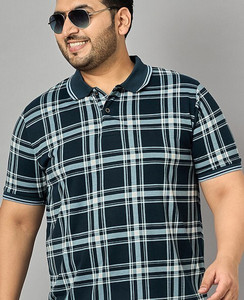 Austivo Checkered Men Polo Neck Multicolor T-Shirt