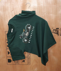 मैगनीटो पुरुषों के लिए गोल गला प्रिंटेड गहरा हरा टी-शर्ट