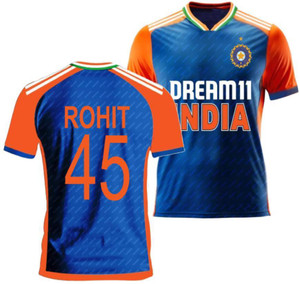 teky Printed Men V Neck Blue T-Shirt