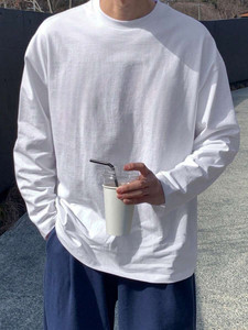 Siteenlines Solid Men Round Neck White T-Shirt