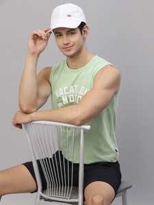 RIGO Printed Men Round Neck Green T-Shirt