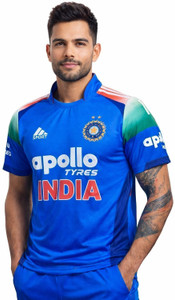 Rynx Typography, Graphic Print, Sporty Men Round Neck Blue T-Shirt