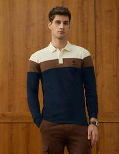U.S. POLO ASSN. Colorblock Men Polo Neck Blue T-Shirt