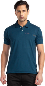 PARX Solid Men Polo Neck Blue T-Shirt