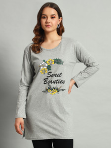 Trike Floral Print Women Round Neck Reversible Multicolor T-Shirt