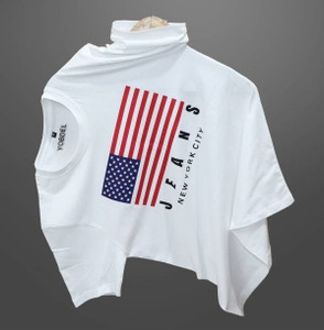 Yobdel Printed Men Round Neck White T-Shirt