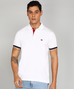 Arrow Sport Solid Men Polo Neck White T-Shirt