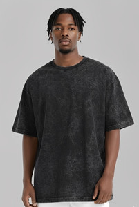 tyt Tie & Dye Men Round Neck Black T-Shirt