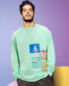 BEWAKOOF Graphic Print Men Round Neck Green T-Shirt