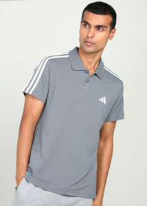 ADIDAS Graphic Print Men Polo Neck Black T-Shirt - Buy ADIDAS