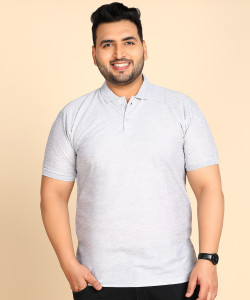 METRONAUT Solid Men Polo Neck Grey T-Shirt