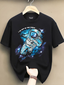 TRIPR Printed Men Round Neck Black T-Shirt