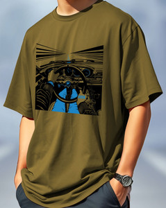 AUSK Printed Men Crew Neck Green T-Shirt