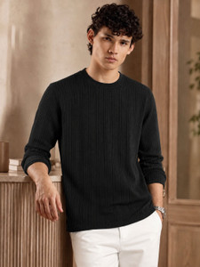 COMBRAIDED Men Black Round Neck T-Shirt - Image 5