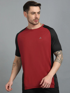 Adrenex Colorblock Men Round Neck Multicolor T-Shirt
