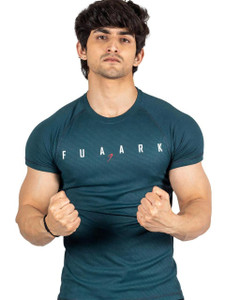 FuaarK Typography Men Round Neck Dark Green T-Shirt